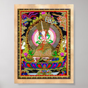 Póster Legal oriental tibetano thangka Usnisa Sitatapatra