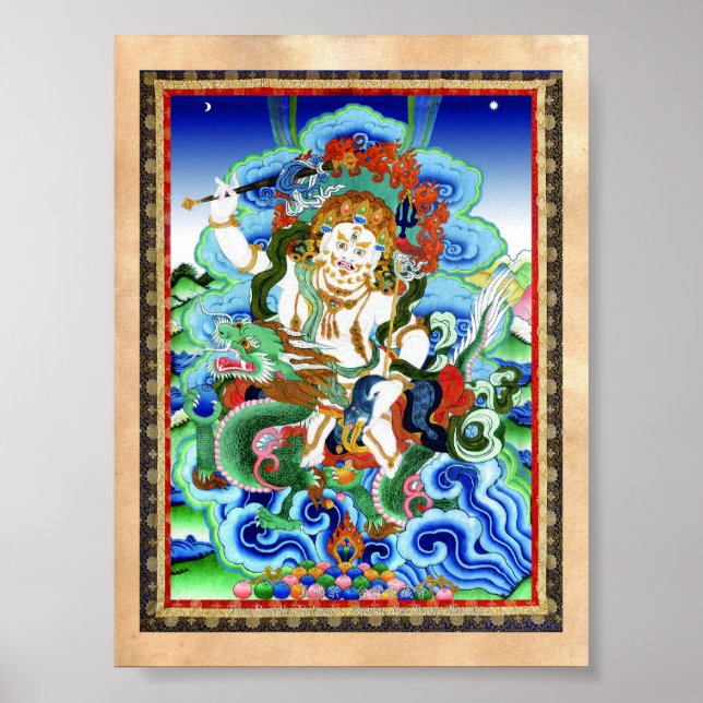 Póster Legal oriental tibetano thangka White Jambhala (Frente)