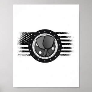 Poster Legal Pickleball Sport USA Grunge Flag - Picklebal