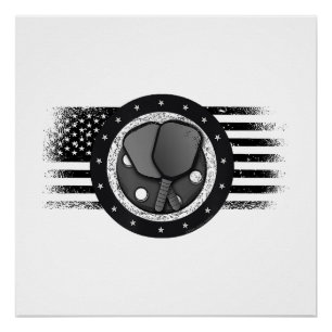 Póster Legal Pickleball Sport USA Grunge Flag - Picklebal