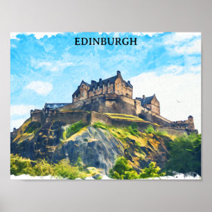 Poster Legal pintura em castelo de Edinburgh Scotland