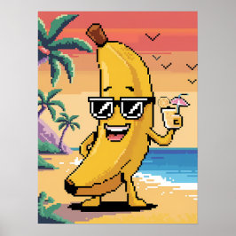 Poster Legal Pixel Banana em Férias