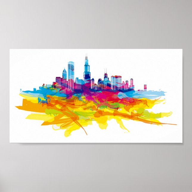 Póster Legal Skyline de Chicago (Frente)