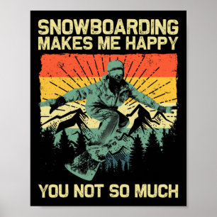 Poster Legal Snowboard Para Homens Mulheres A Passar Neve