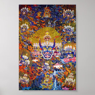 Póster Legal tangka Yamantaka, tatuagem a deus da morte