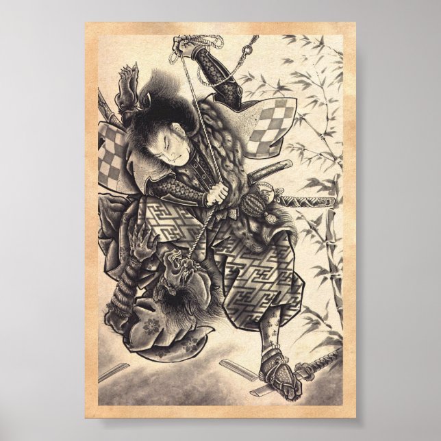 Póster Legal tatuagem clássica de tinta digital de demôni (Frente)