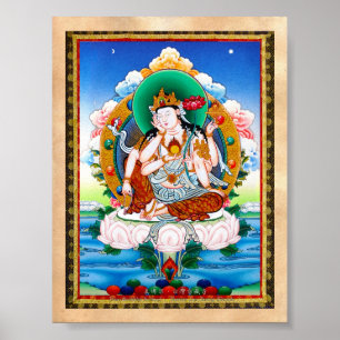 Poster Legal tibetana thangka Cintamanicakra Avalokitesva