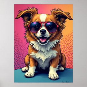 Poster Legal víblias de pup - Cachorro em Aviador Óculos