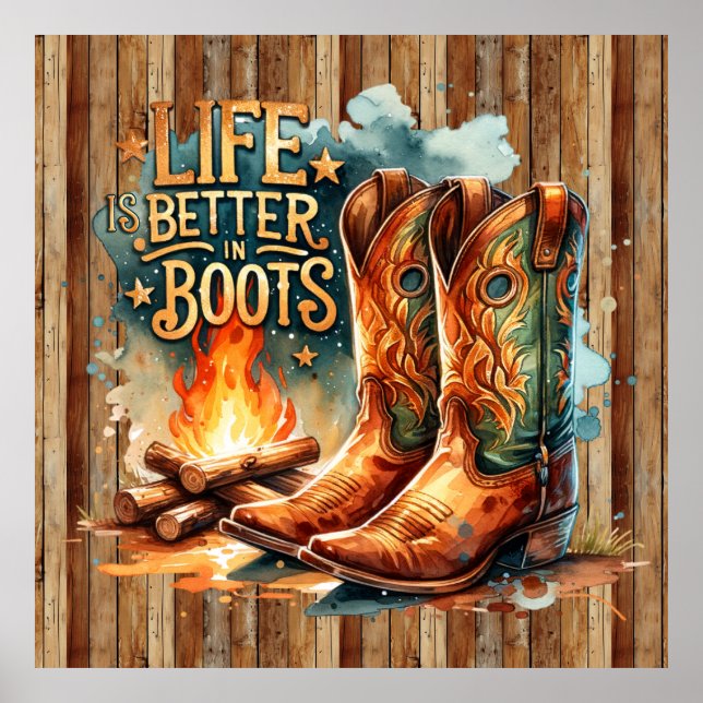 Poster Legal vida melhor botas ocidentais (Frente)