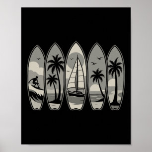 Poster Legal Vintage Retro Surfando Prancha de Surf Surfi