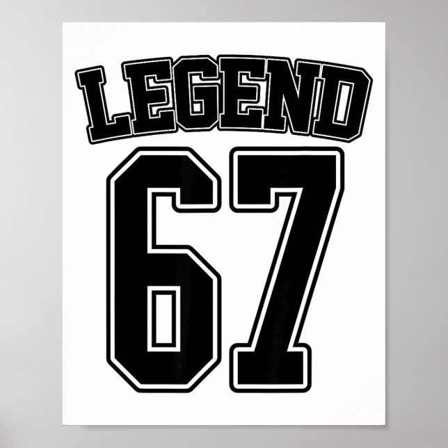 Poster Legend 67 Six Seven Srts Number Varsity Team 67th  (Frente)