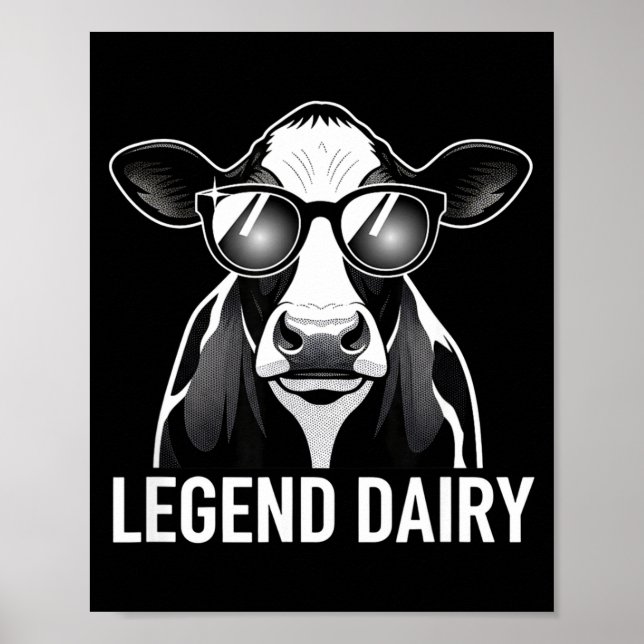 Poster Legend Dairy, Cool Cow With Sungles  (Frente)