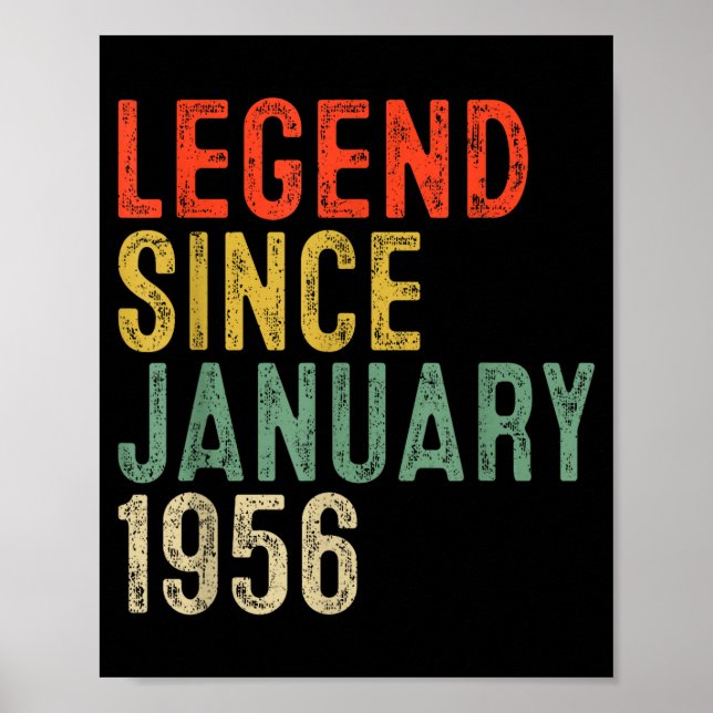 Poster Legend Since January 1956 70th Birthday 70 Year Ol (Frente)