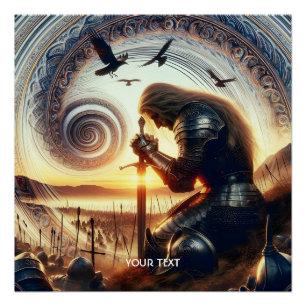 Póster Legenda da Espada do Cavaleiro Fantasy