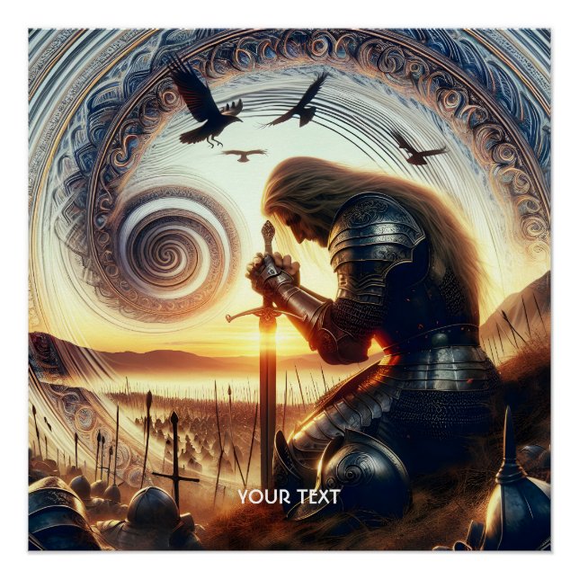 Póster Legenda da Espada do Cavaleiro Fantasy (Frente)