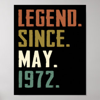 Poster Legenda de 50 anos desde maio de 1972 50º aniversá