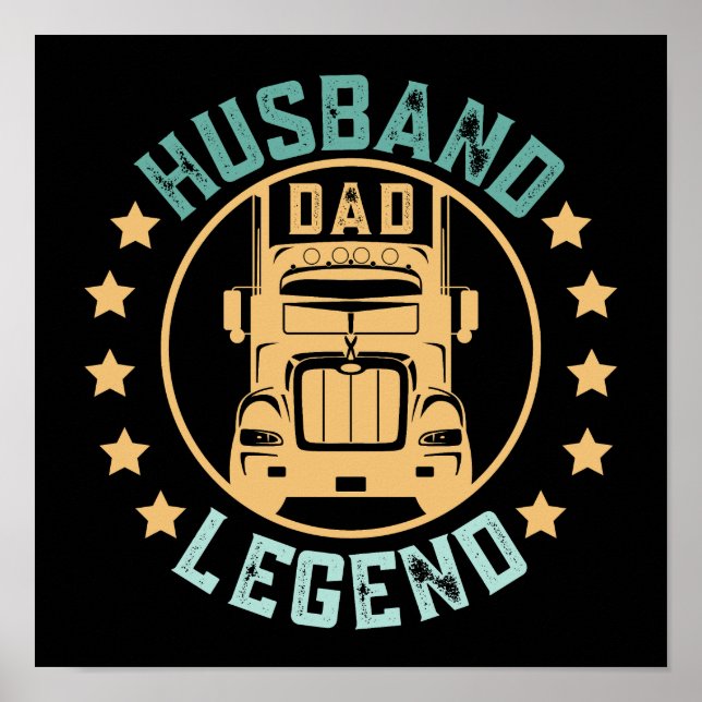 Poster Legenda de Caminhoneiro do Pai Husband do Estilo d (Frente)