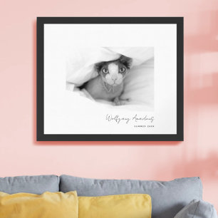 Poster Legenda de Foto Minimalista em Preto e Branco