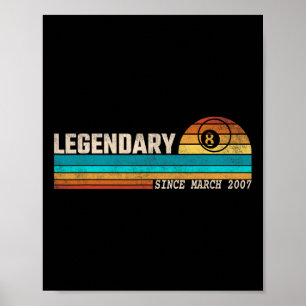 Poster Legenda Do Jogador Billiards Desde Aniversário De
