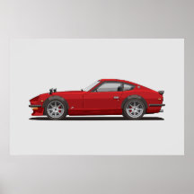 Legendário Pôster Vermelho Clássico 240z Fairlady 