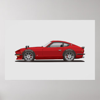 Poster Legendário Pôster Vermelho Clássico 240z Fairlady 