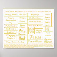 Legendas das etiquetas de Páscoa de fonte do Tecid