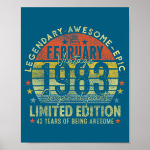 Poster Legendas do 43º Aniversário de Years Fevereiro 199