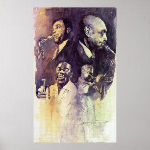 Poster Legendas Parker Gillespie Armstrong do jazz