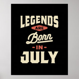 Poster Legendas são Nasceres em julho - Aniversário de ju