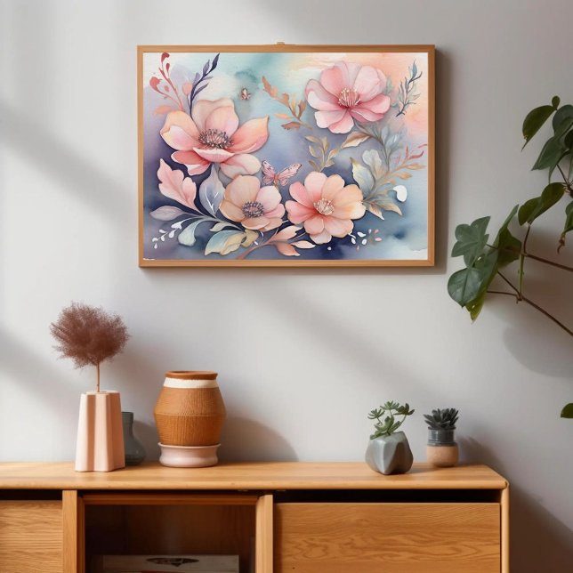 Poster Legitimidade da Borboleta Floral Whimsical (Criador carregado)