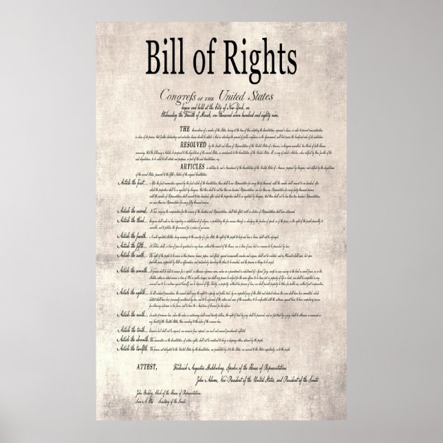 PÓSTER LEI DE DIREITOS DOS ESTADOS UNIDOS 2 (Frente)