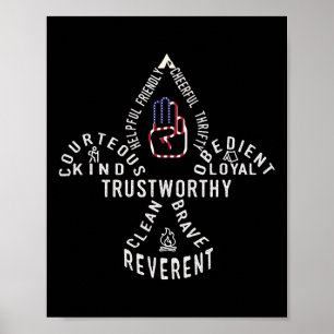 Poster Lei de Escotismo da Bandeira Americana do Escotism