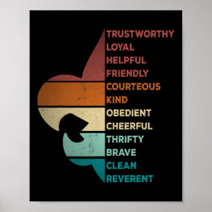 Poster Lei de Escotismo de Estilo Vintage Retro Legal