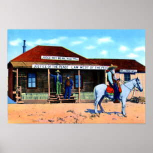 Póster Lei do feijão de Roy do juiz a oeste dos Pecos