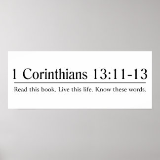 Póster Leia a Bíblia 1 de Corintianos 13:11-13