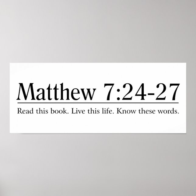 Póster Leia a Bíblia Matthew 7:24-27 (Frente)