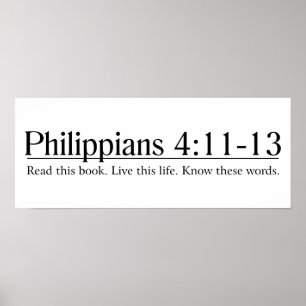 Póster Leia a Bíblia Philippians 4:11-13