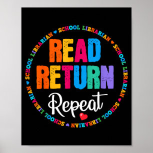 Poster Leia Devolva Repita Bibliotecário Escolar Bibliote