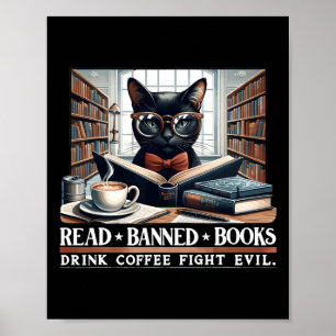 Poster Leia Livros Banidos Bebem Café Lov Mau