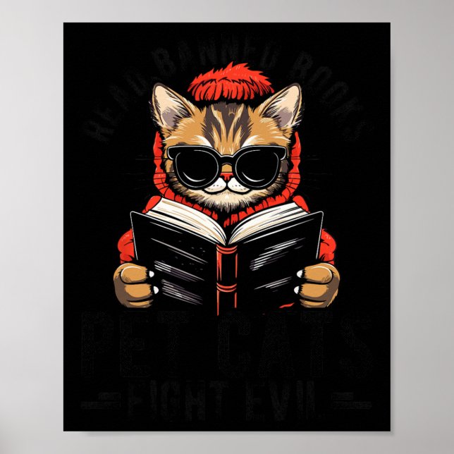 Poster Leia Livros Banidos Gatos de Pet Combatem Mau Lido (Frente)
