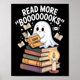 Poster Leia Mais Livros Fantasmas Lendo Arte De Halloween