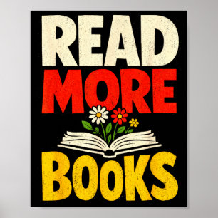 Poster Leia mais livros flor ousada leitora de livros mot
