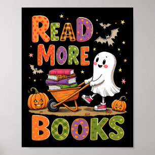 Poster Leia mais livros no Halloween Ghost Ghost Spooky R