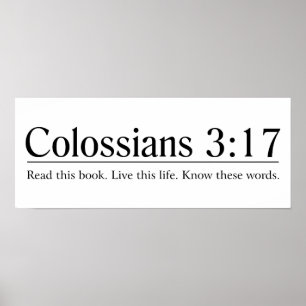 Poster Leia o 3:17 de Colossians da bíblia