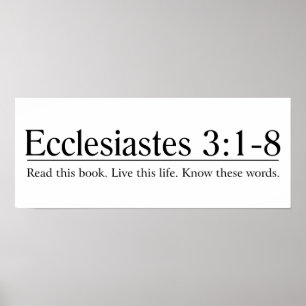 Póster Leia o 3:1 de Ecclesiastes da bíblia - 8