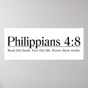Póster Leia o 4:8 dos Philippians da bíblia