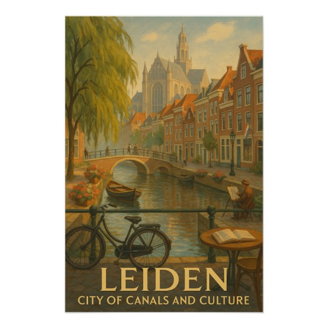 Póster LEIDEN – Cidade de Canais e Cultura” (Frente)