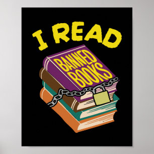 Poster Leio Livros Banidos   Professor Inglês Engraçado