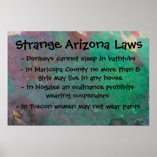 Póster Leis estranhas da arizona