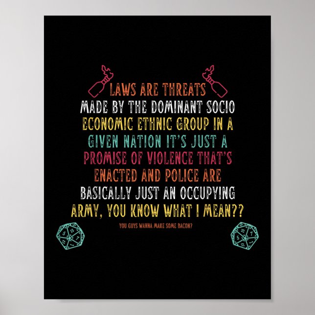 Poster Leis São Ameaças Da Dominante Socio Econom (Frente)